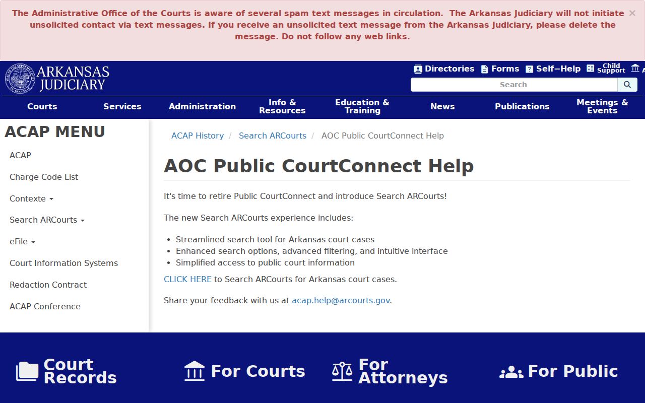 Little River County docket search CourtConnect retirement notice