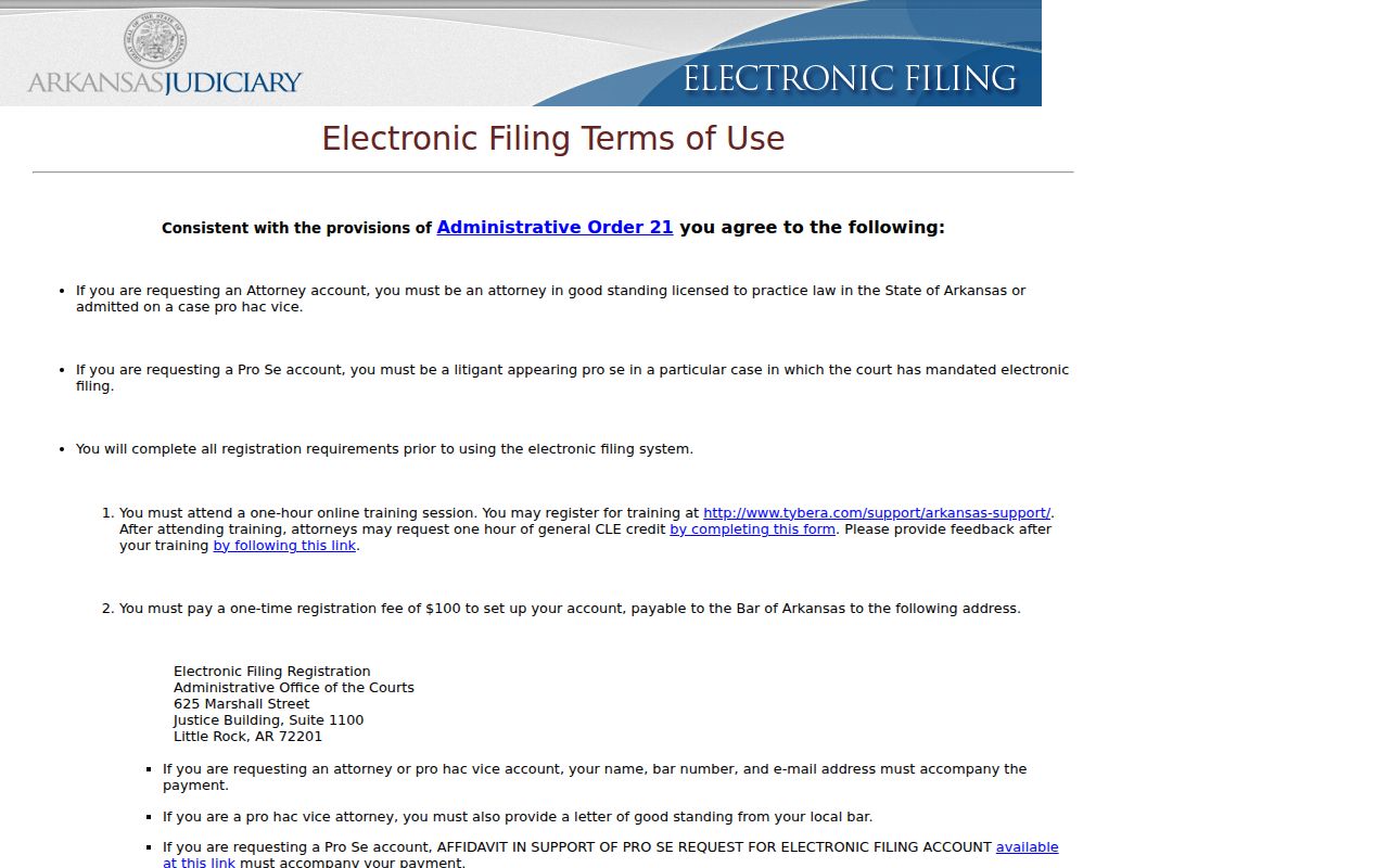 Arkansas eFlex confidentiality terms for Foreman court filings