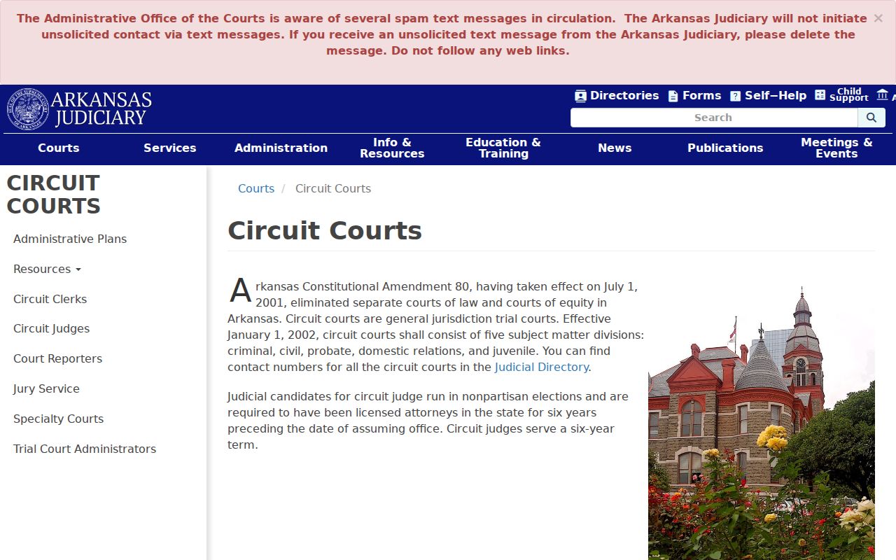 Little River County court docket and Arkansas Circuit Court structure