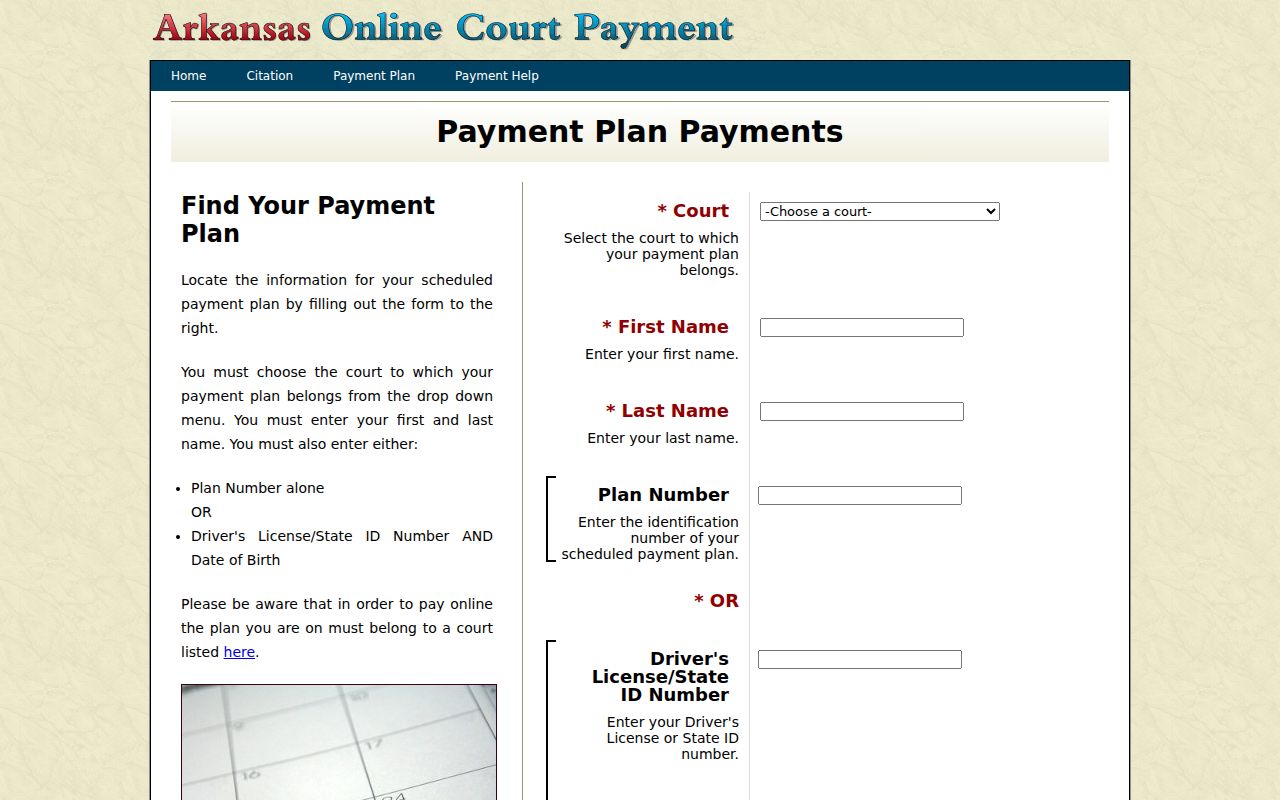 Little River County traffic court payment plan query